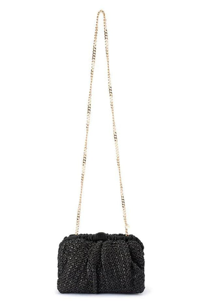 Amalia Petite Gathered Clutch - Black