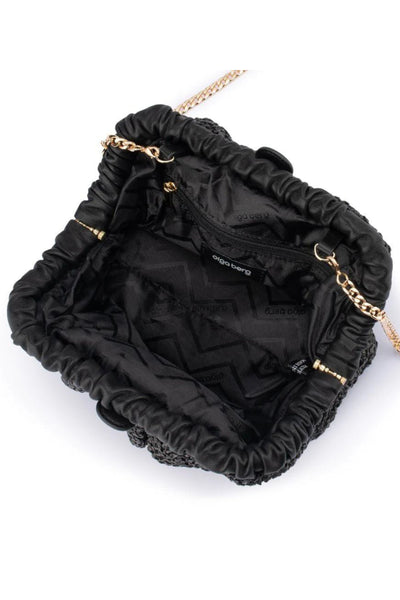 Amalia Petite Gathered Clutch - Black