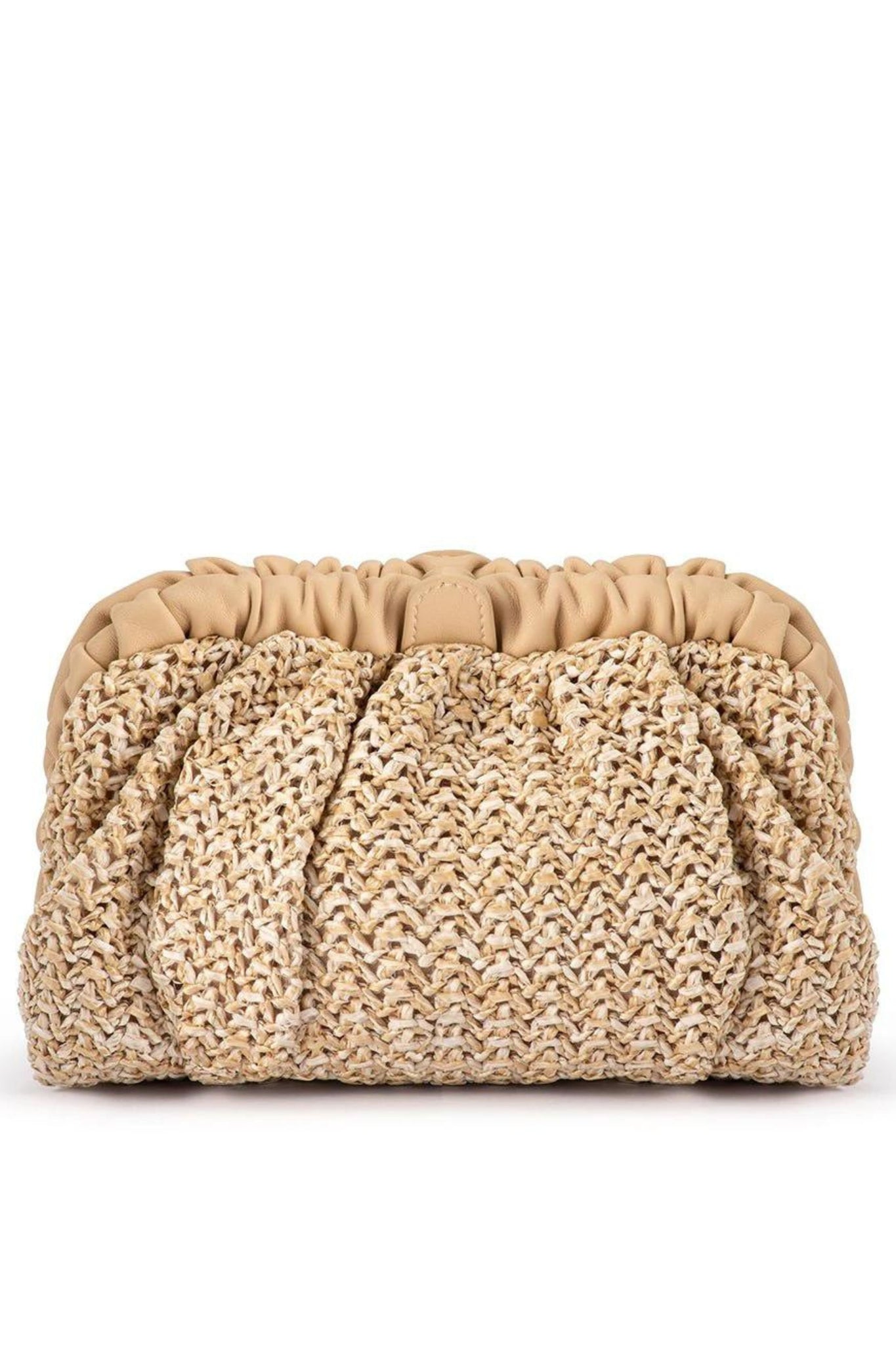 Amalia Petite Gathered Clutch - Natural