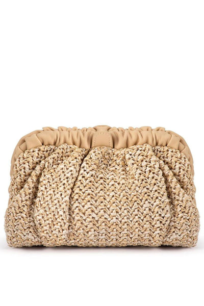 Amalia Petite Gathered Clutch - Natural