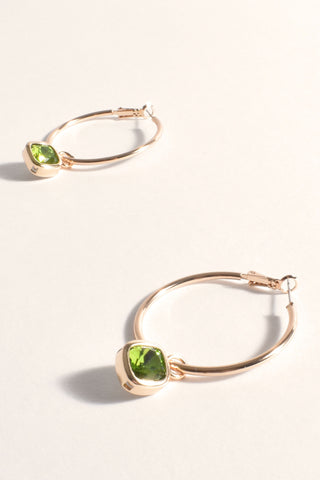 Andie Jewel Drop Hoops - Green Gold