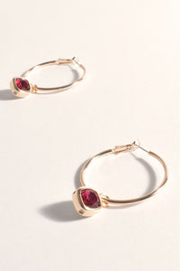 Andie Jewel Drop Hoops - Pink Gold