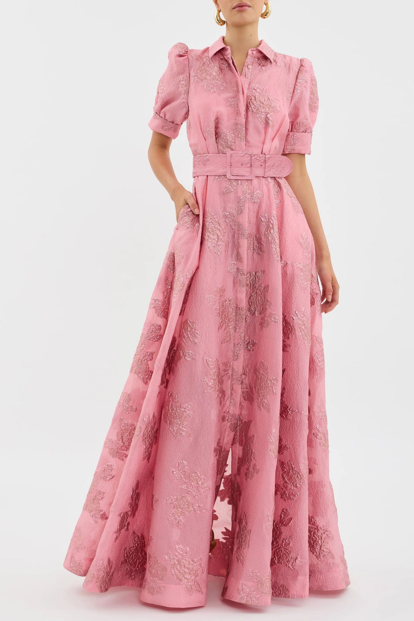 Henrietta Button Gown - Pink