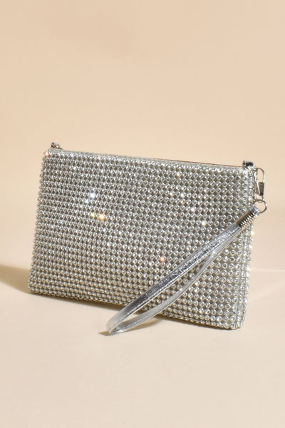 Annie Diamante Pouch - Silver