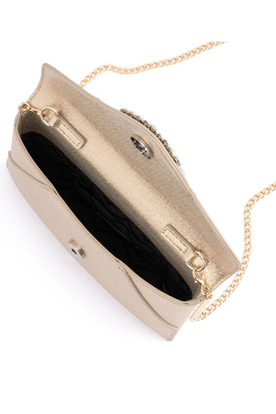 Antonia Crystal Envelope Clutch - Champagne