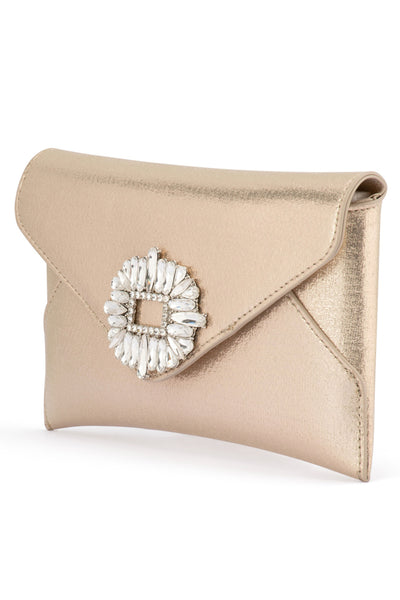 Antonia Crystal Envelope Clutch - Champagne