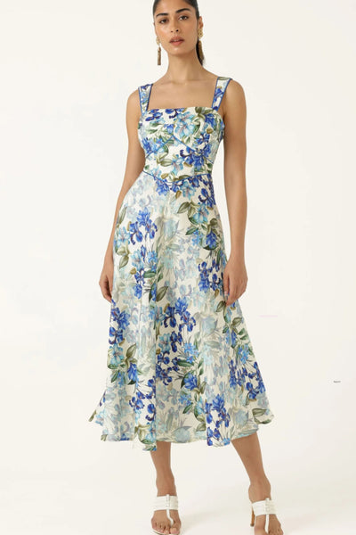 Antoinette Midi Dress - Blue Iris