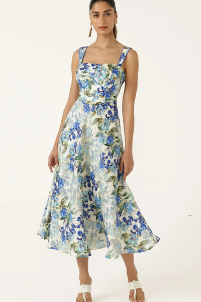 Antoinette Midi Dress - Blue Iris
