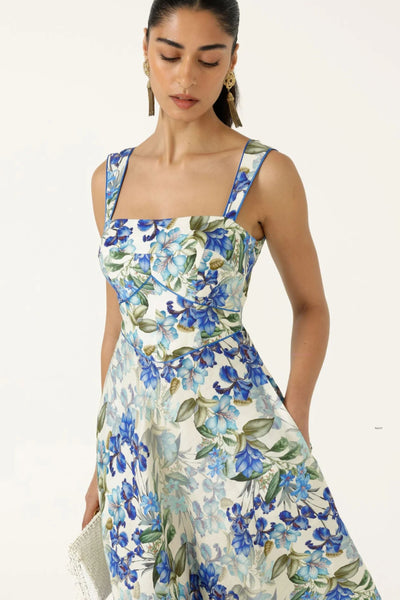Antoinette Midi Dress - Blue Iris