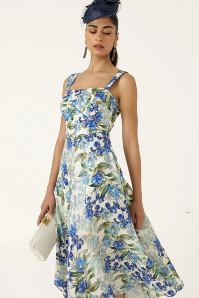Antoinette Midi Dress - Blue Iris