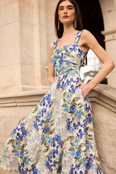 Antoinette Midi Dress - Blue Iris