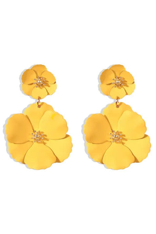 Aria Flower Earrings - Mustard