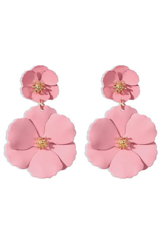 Aria Flower Earrings - Pink