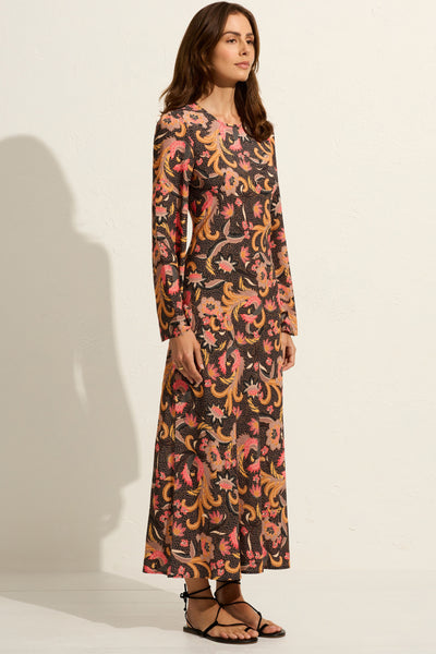 Arizona Kalea Midi Dress - Charcoal Paisley