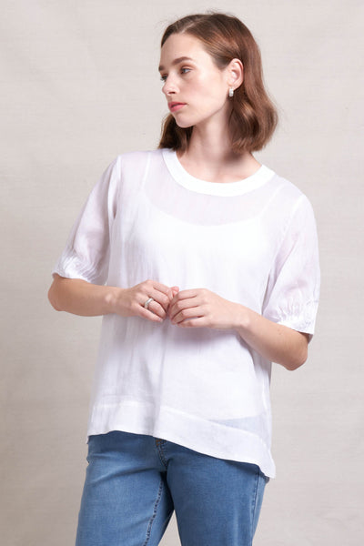 Art Space Ramie Top - White