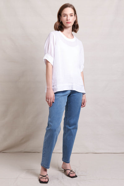 Art Space Ramie Top - White