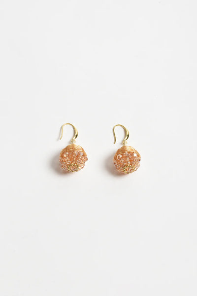 Artisan Woven Ball Earrings - Gold