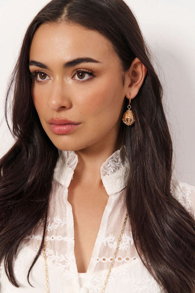 Artisan Woven Ball Earrings - Gold