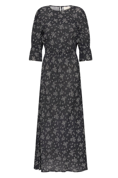 Aruna Maeve Midi Dress - Black Floral