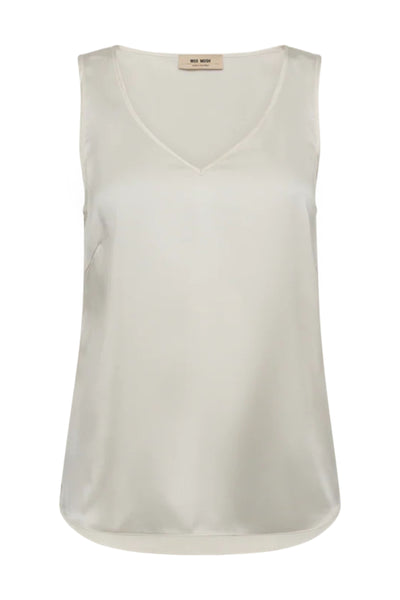Astrid V-Neck Silk Tank Top - Ecru