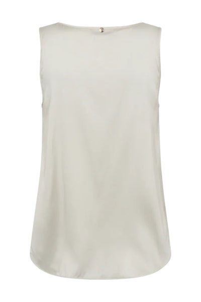 Astrid V-Neck Silk Tank Top - Ecru