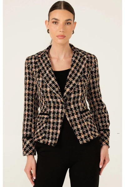 Audrey Jacket - Black Blush Check