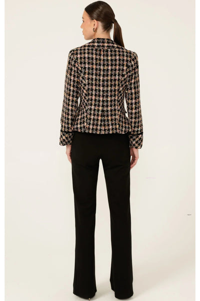 Audrey Jacket - Black Blush Check