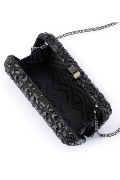 Aviva Crystal Clutch - Black