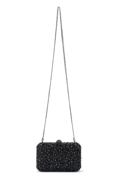 Aviva Crystal Clutch - Black