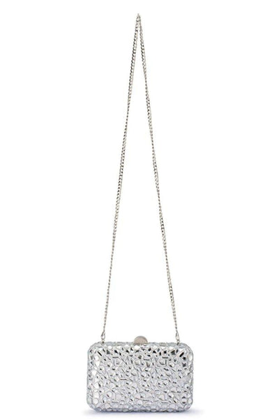 Aviva Crystal Clutch - Silver