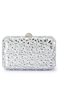 Aviva Crystal Clutch - Silver