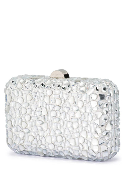 Aviva Crystal Clutch - Silver