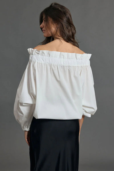 Ayako Ruffle Blouse - White