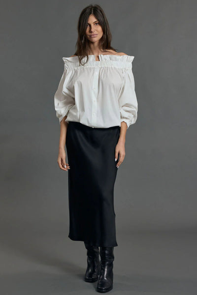 Ayako Ruffle Blouse - White