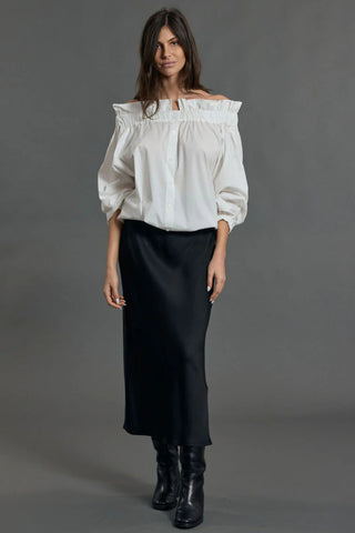 Ayako Ruffle Blouse - White