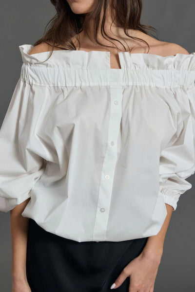 Ayako Ruffle Blouse - White