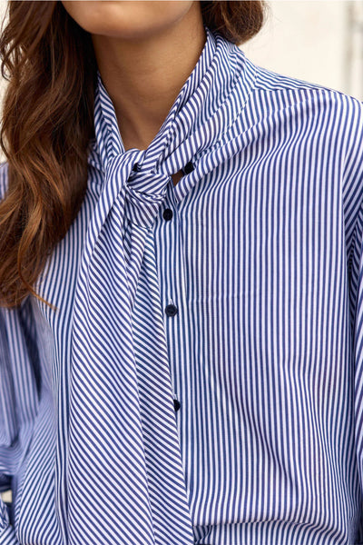 Azami Tie Blouse - Stripe