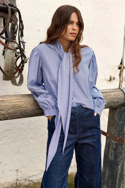 Azami Tie Blouse - Stripe