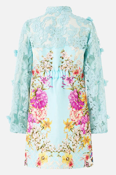 Bazaar Blooms Lace Sleeve Mini Dress