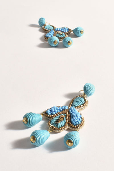 Beachside Chandelier Earrings - Turquoise Gold