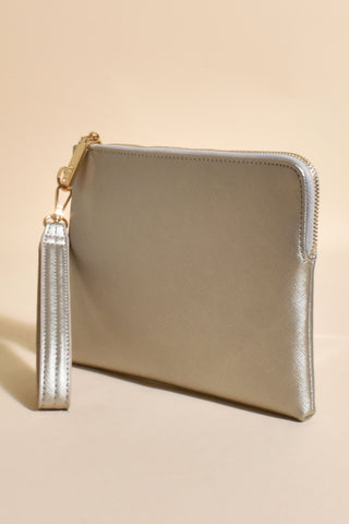 Becca Textured Corner Zip Pouch - Silver