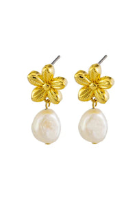 Belinda Pearl Earrings - Gold