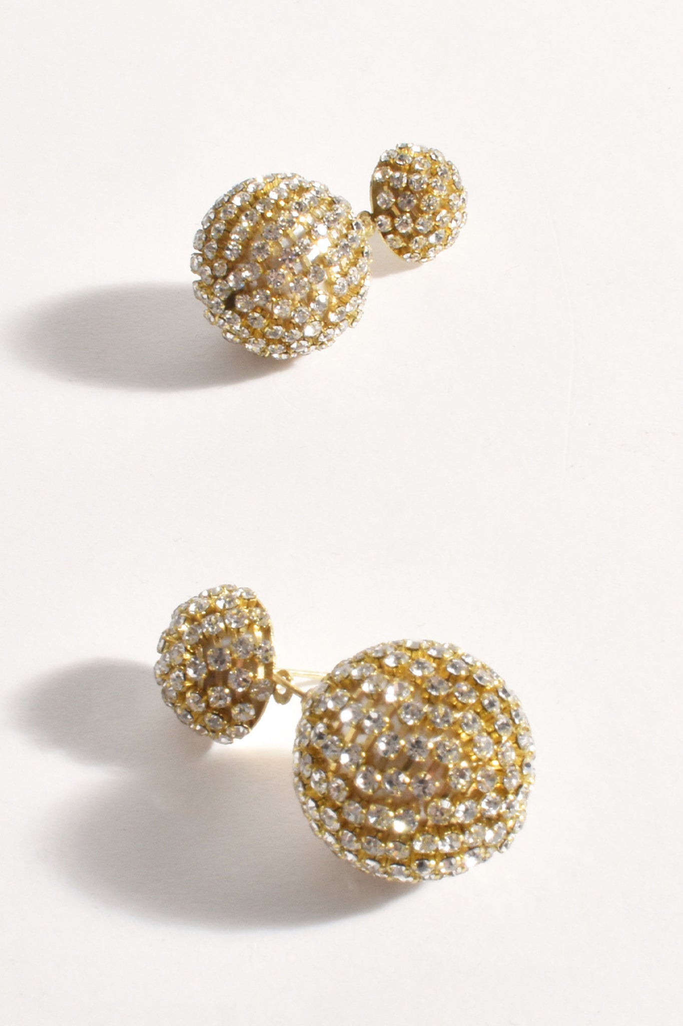 Belle of the Ball Diamante Earrings - Crystal Gold