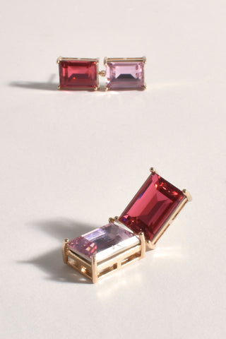 Benni Jewel Drop Earrings - Pink Gold