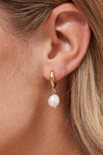 Bethany Pearl Earrings - Gold