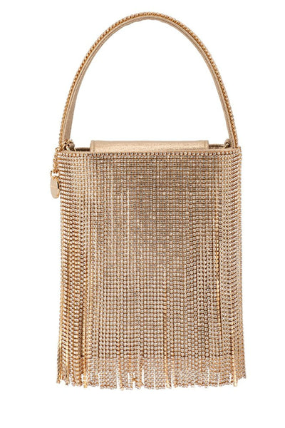 Billie Crystal Fringe Bag - Champagne