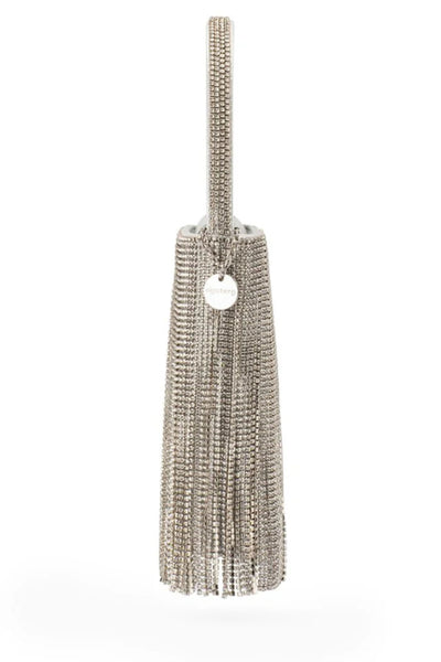 Billie Crystal Fringe Bag - Silver