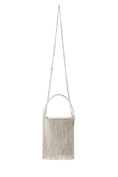 Billie Crystal Fringe Bag - Silver