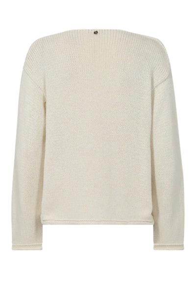Bine LS V-Neck Knit -Ecru