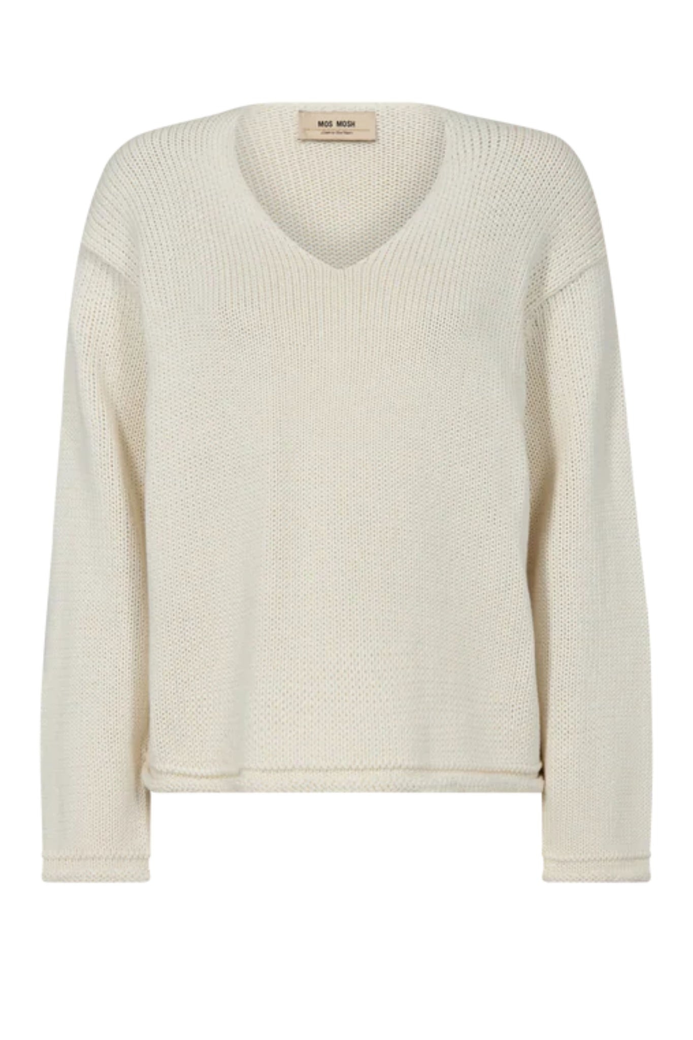 Bine LS V-Neck Knit -Ecru